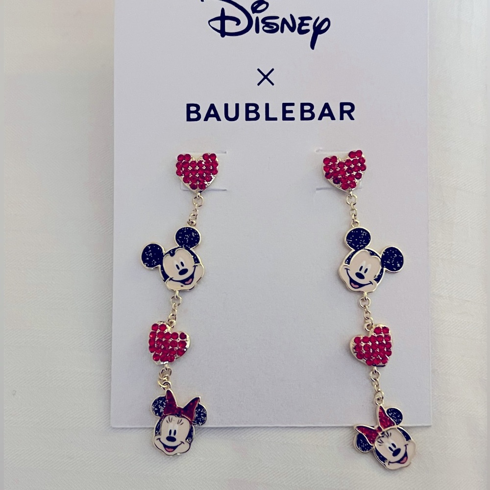 NEW: Disney X BaubleBar Mickey & Minnie Heart Drop Earrings!